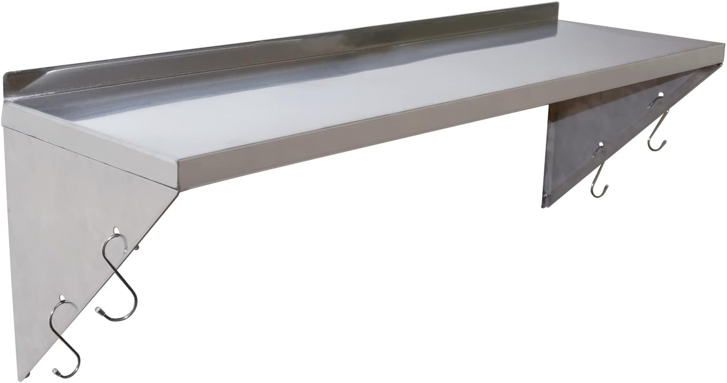 Taimiko Mensola a Muro in Acciaio Inox con Ganci