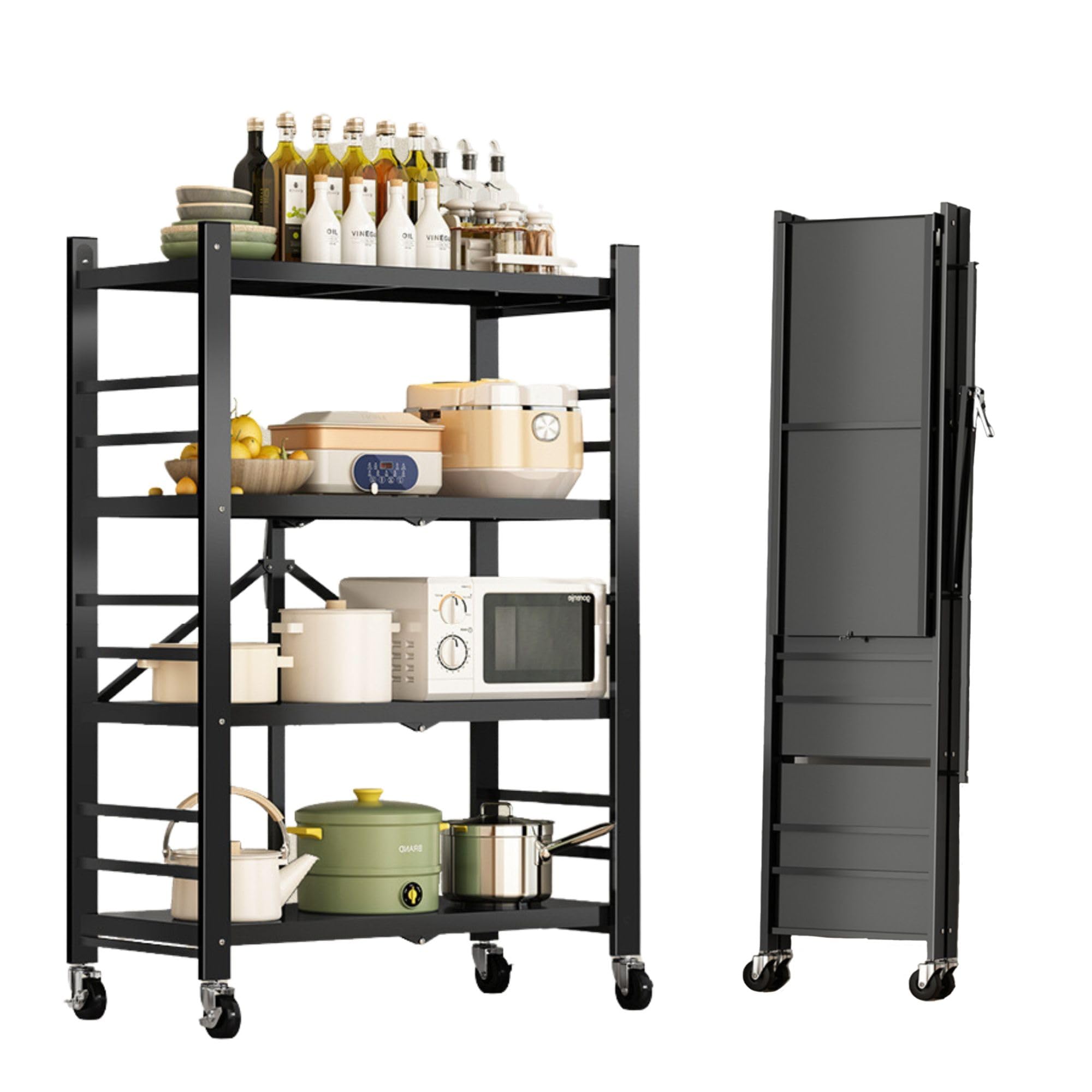 Scaffalatura di Stoccaggio Modulare con Ruote 4 Ripiani