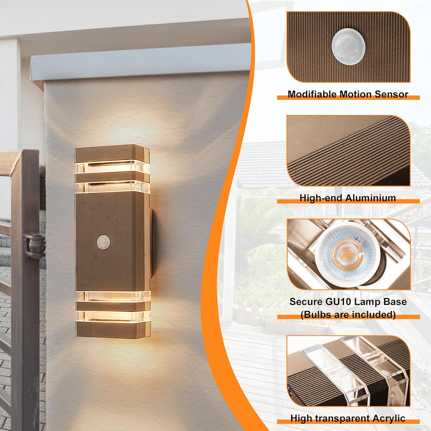 Celavy Lampada Parete LED Esterni con Rilevatore Movimento - immagine 5
