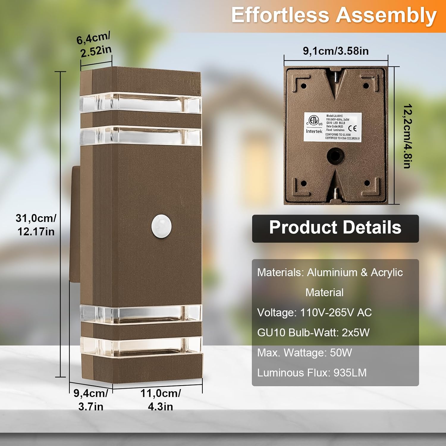 Celavy Lampada Parete LED Esterni con Rilevatore Movimento - immagine 6
