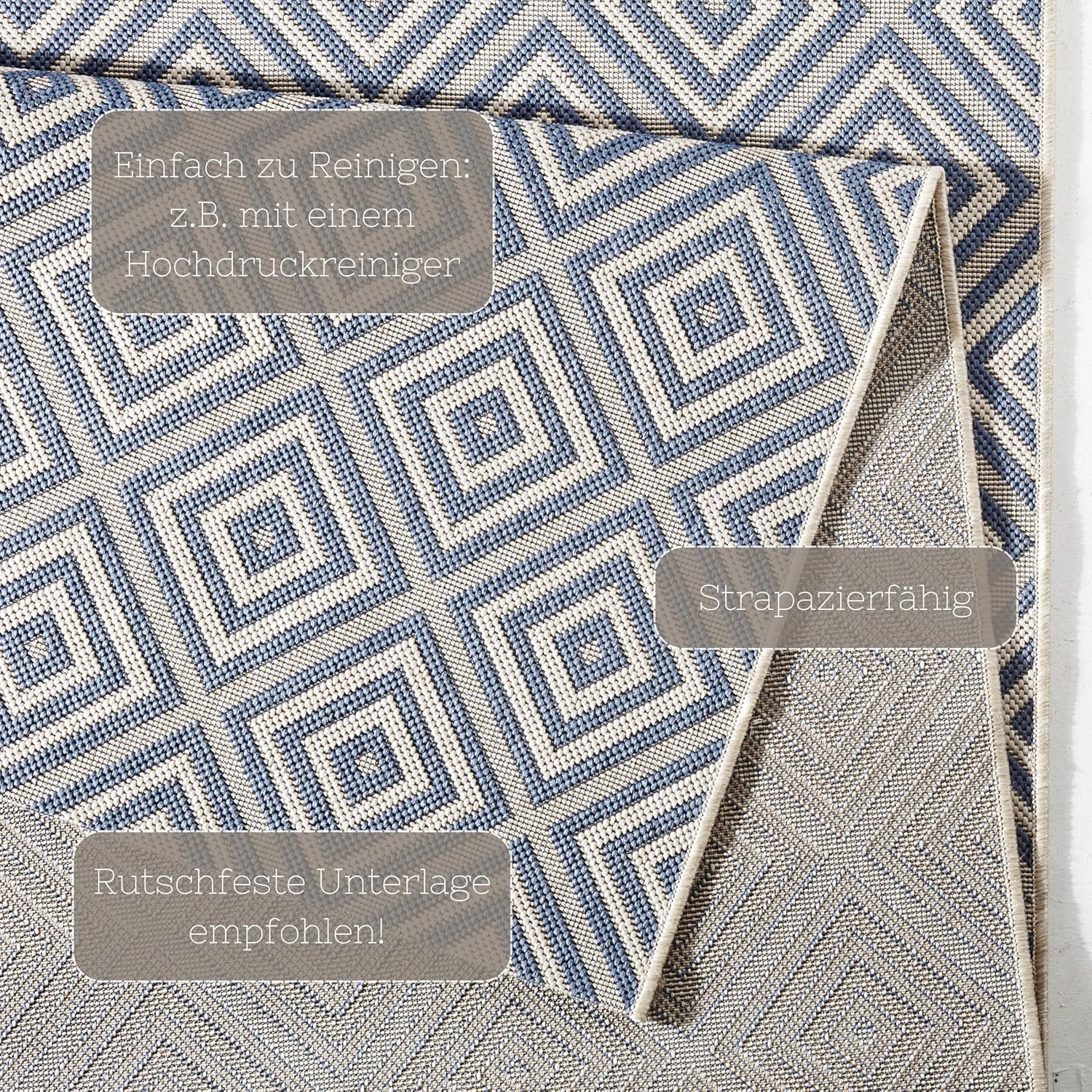 Northrugs Tappeto Interni/Esterni 160 x 230 cm Blu - immagine 4