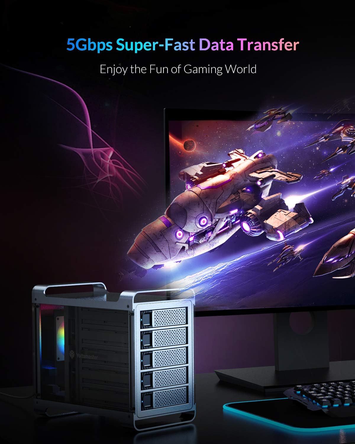 Yottamaster 5 Bay Hard Drive Case USB 3.0 - immagine 4