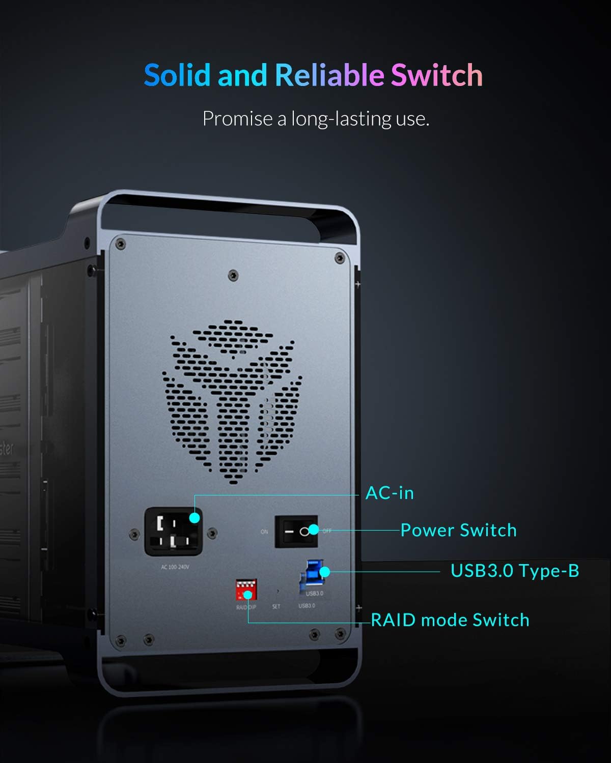 Yottamaster 5 Bay Hard Drive Case USB 3.0 - immagine 6