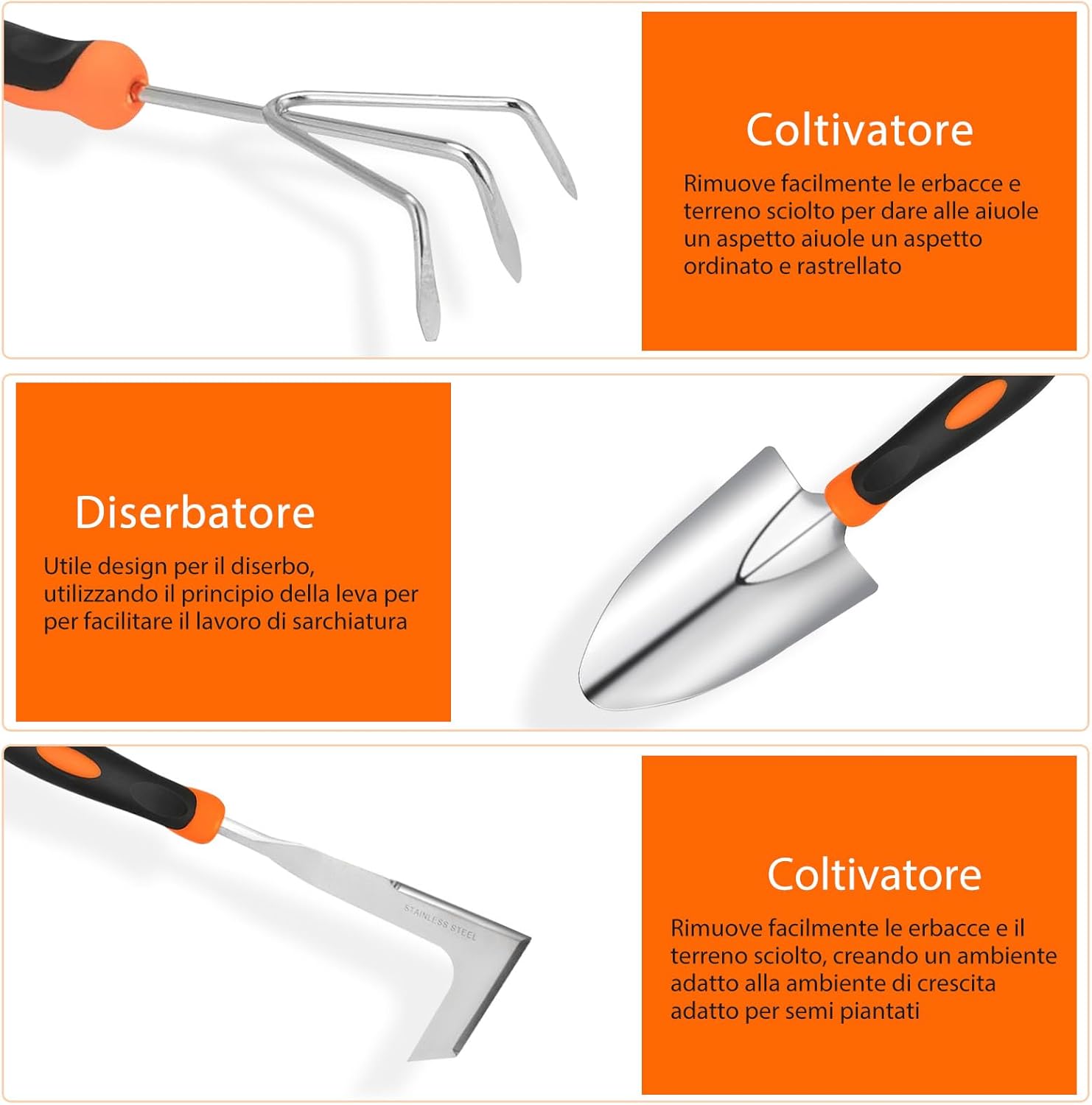 Mqhuayu Set Attrezzi Giardinaggio 10 Pezzi per uso Intensivo - immagine 5