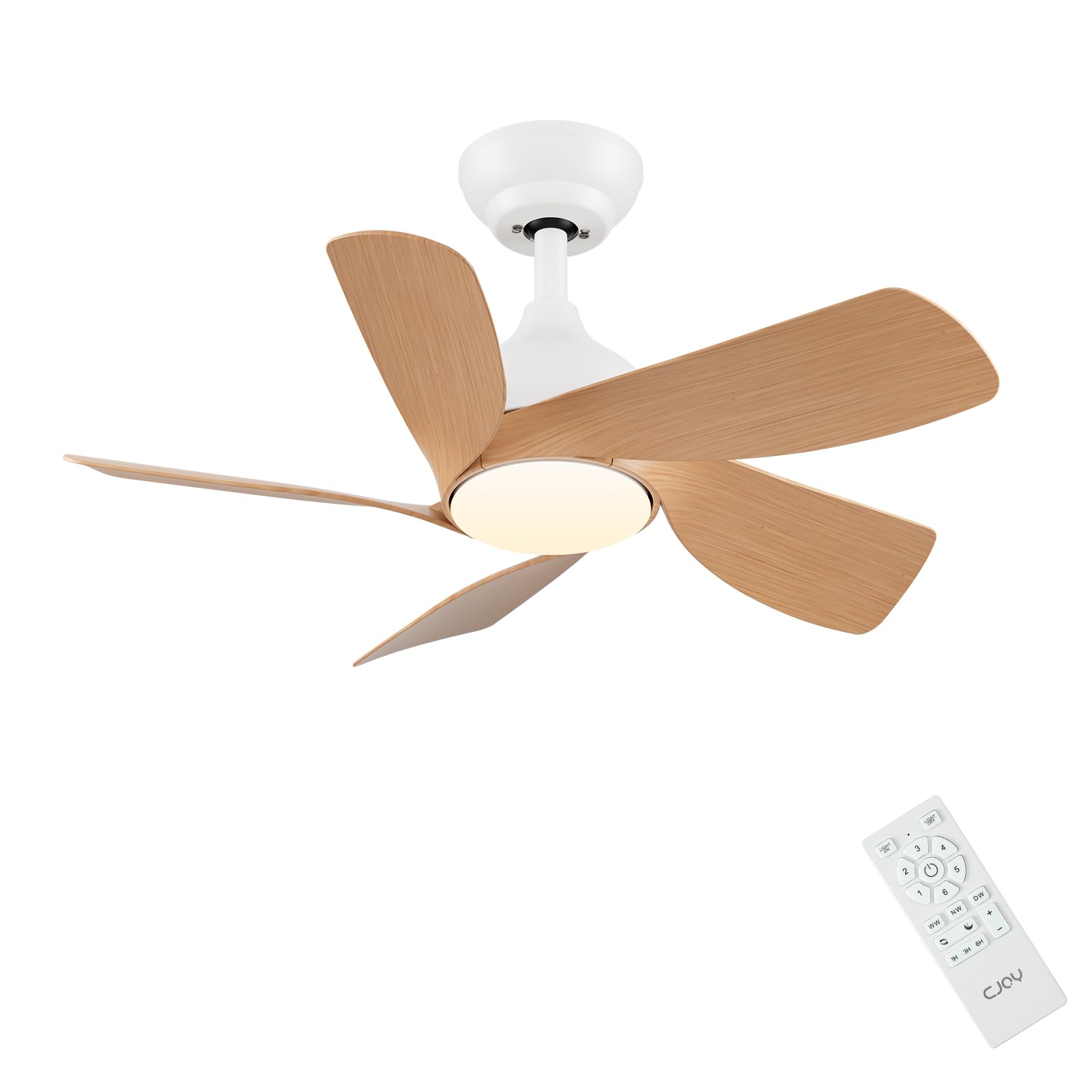 Cjoy Ventilatore da Soffitto con Luce 76cm