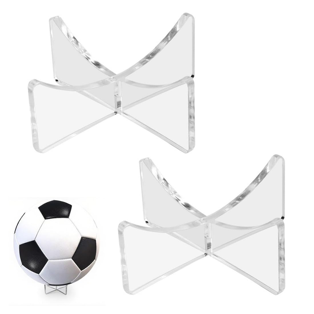 2 pezzi di supporto in acrilico per palloni da calcio,Spositore per Palla da Baseball in Acrilico,supporto per palloni da basket, pallavolo, rugby