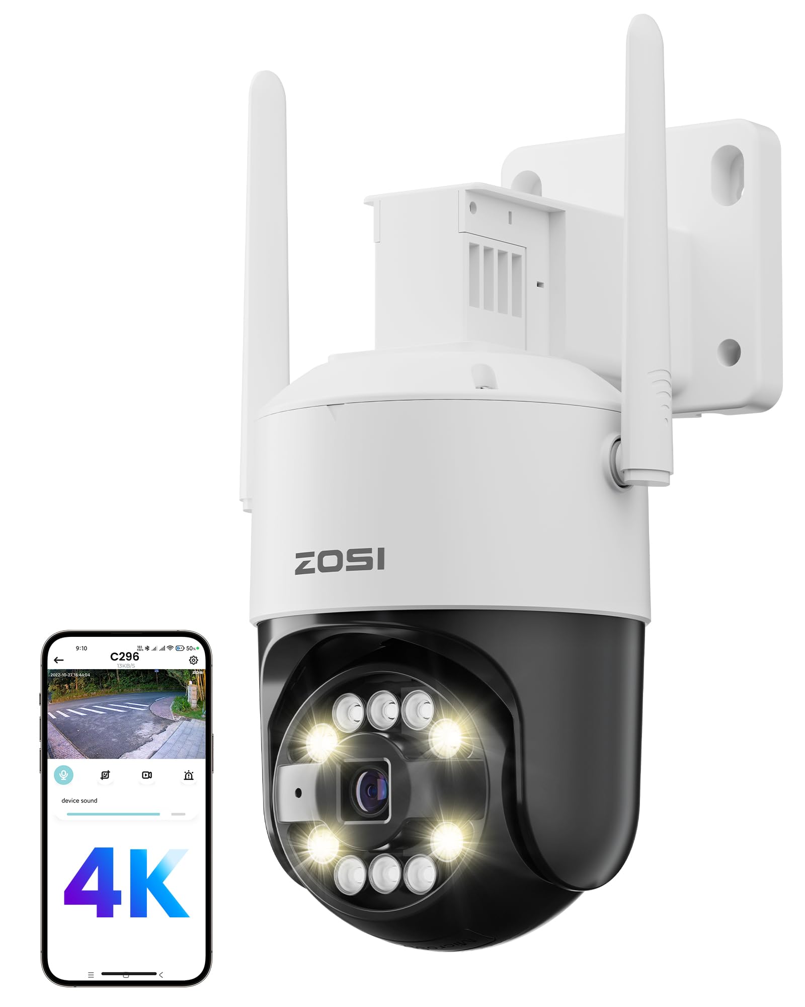 Zosi Telecamera Sorveglianza WiFi Esterna 4K PTZ 360°