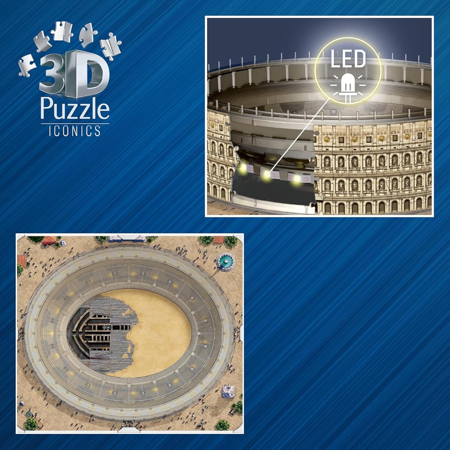 Ravensburger Puzzle 3D Iconics Colosseo LED 216 Pezzi - immagine 4