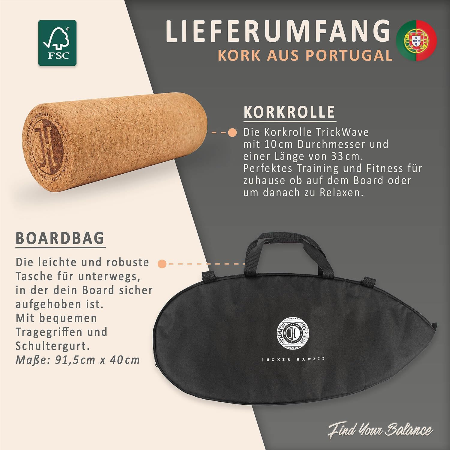 Jucker Hawaii Balance Ocean Rocker Bamboo - Surf Board - immagine 4