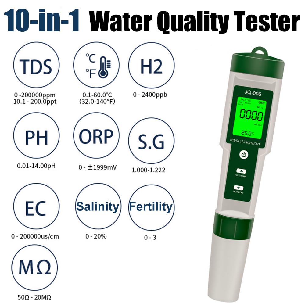 Obest Misuratore Digitale 10 in 1 per Acqua e Piscina - immagine 2