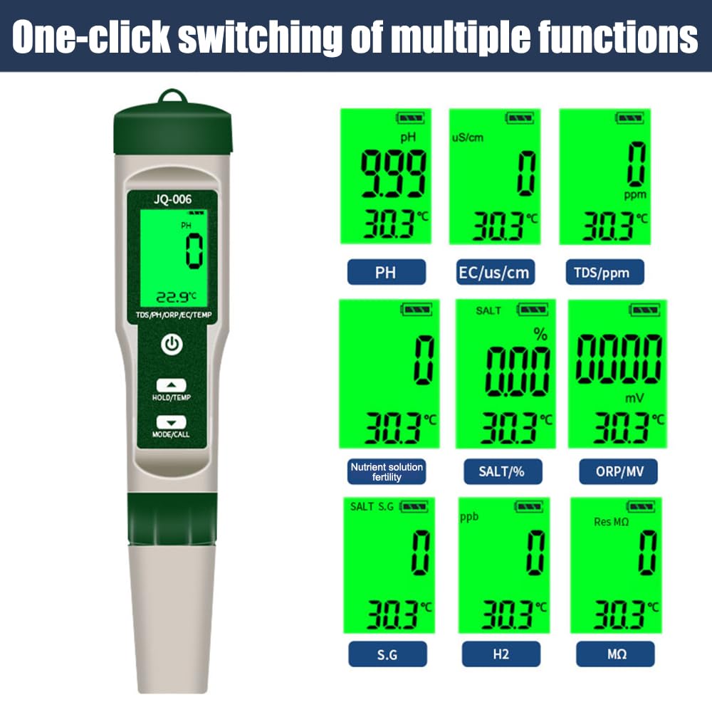 Obest Misuratore Digitale 10 in 1 per Acqua e Piscina - immagine 3
