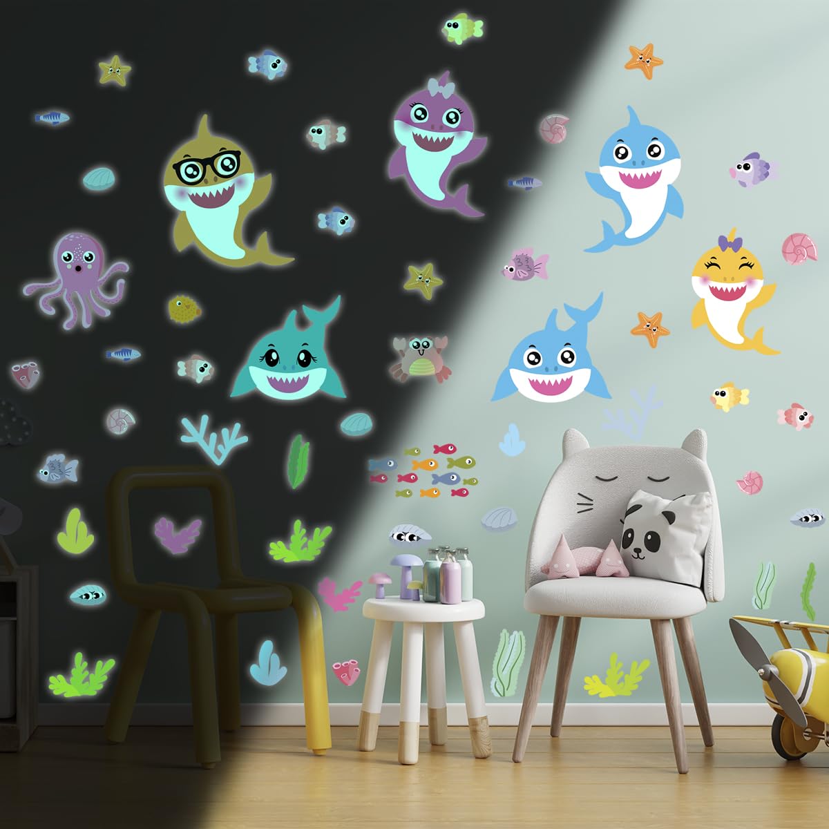 Ambiance Sticker Fosforescente Luminoso Animali Marini