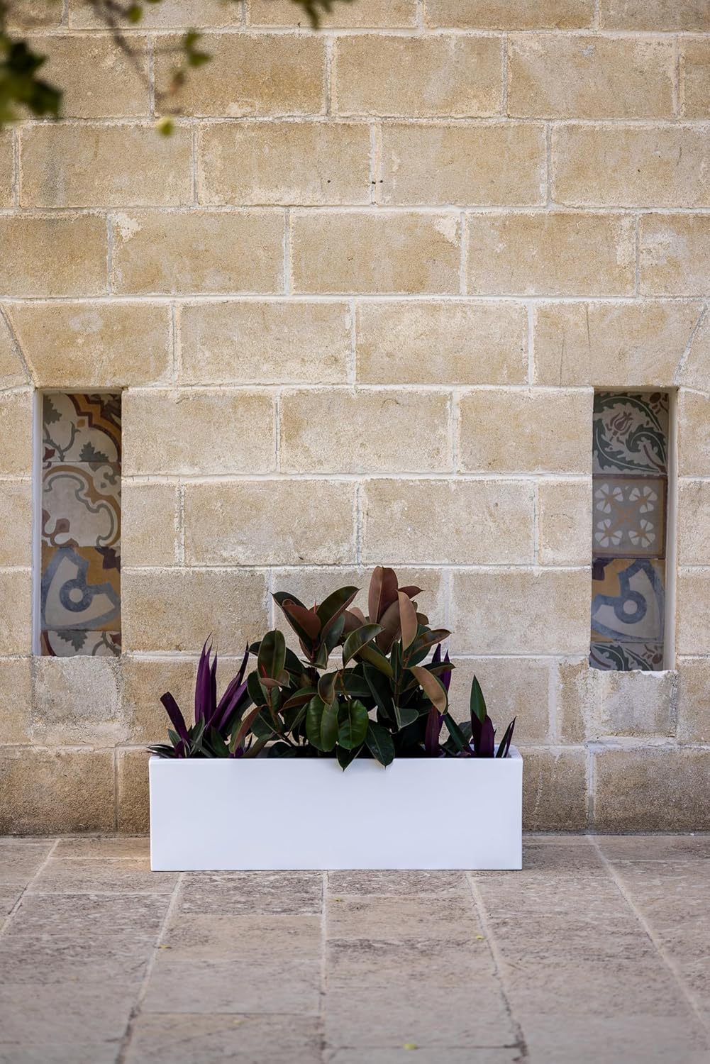 Kloris Fioriera Cassetta Rettangolare 60x30x30 cm, Bianca