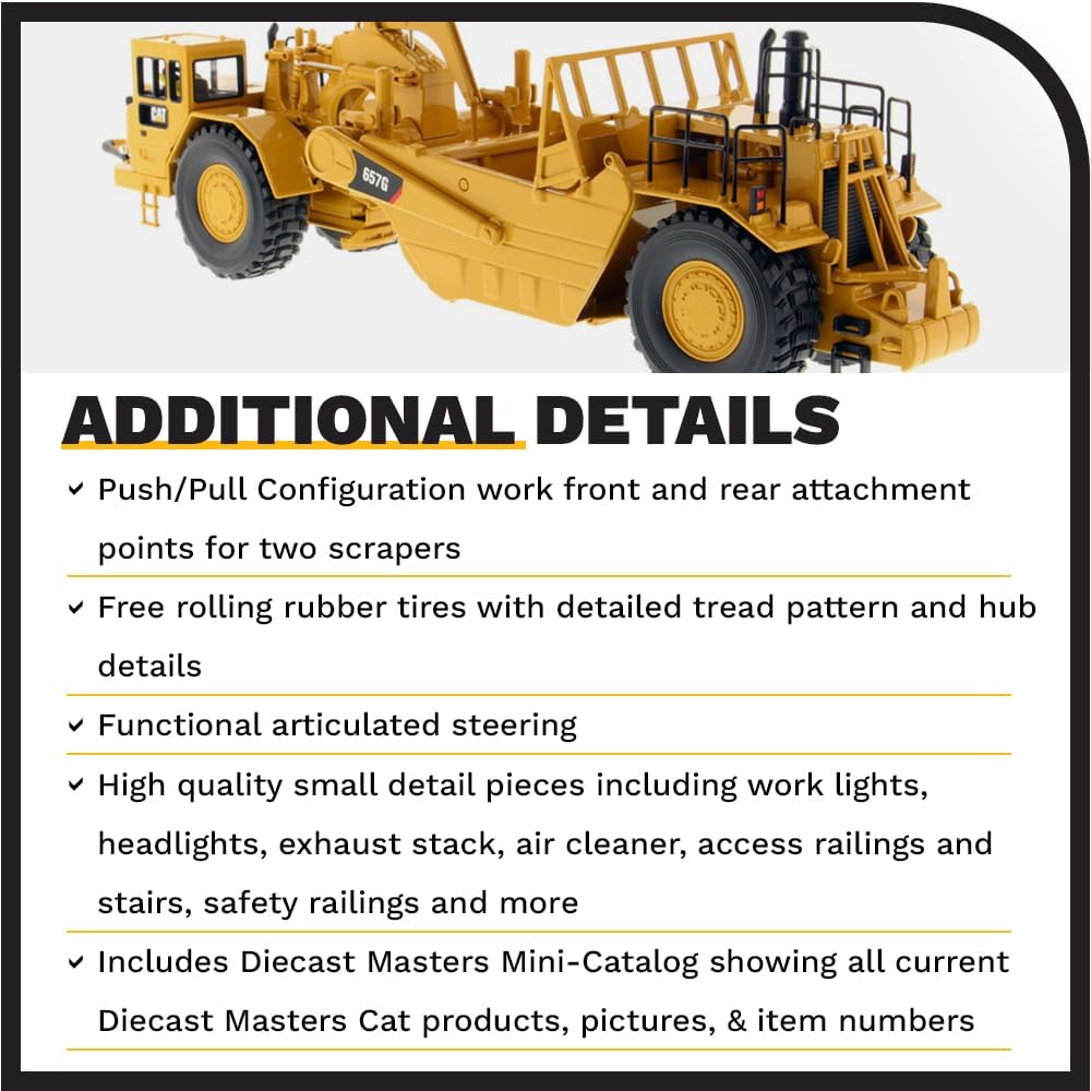 Diecast Masters 85175c - Cat 657G Trattore Raschiatore - immagine 5