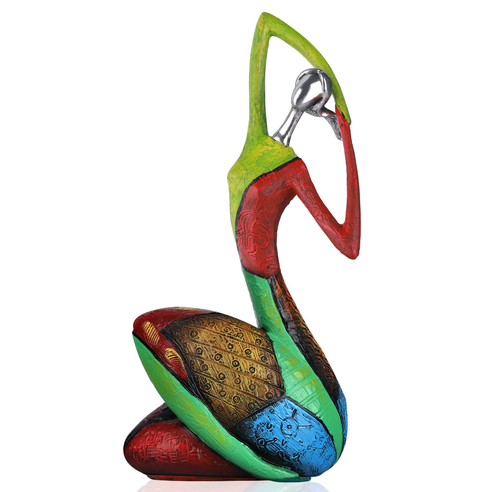 Statua Yoga Astratta Femminile Scultura Colorata