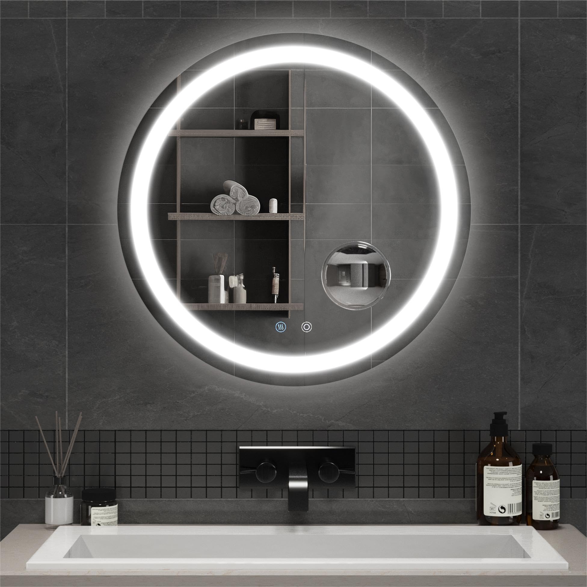 Mondeer Specchio Bagno LED Rotondo 60 cm