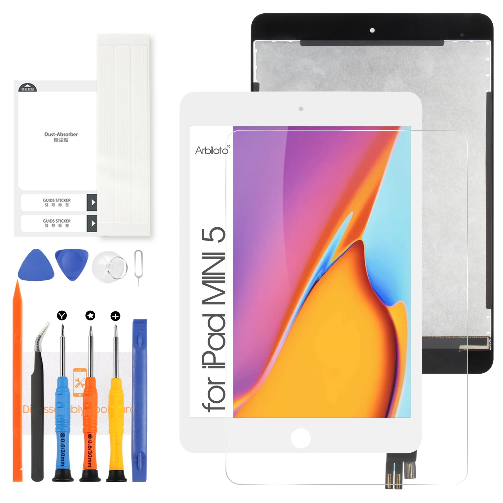 Arbilato Schermo LCD Sostituzione per iPad Mini 5 2019 7.9", Bianco