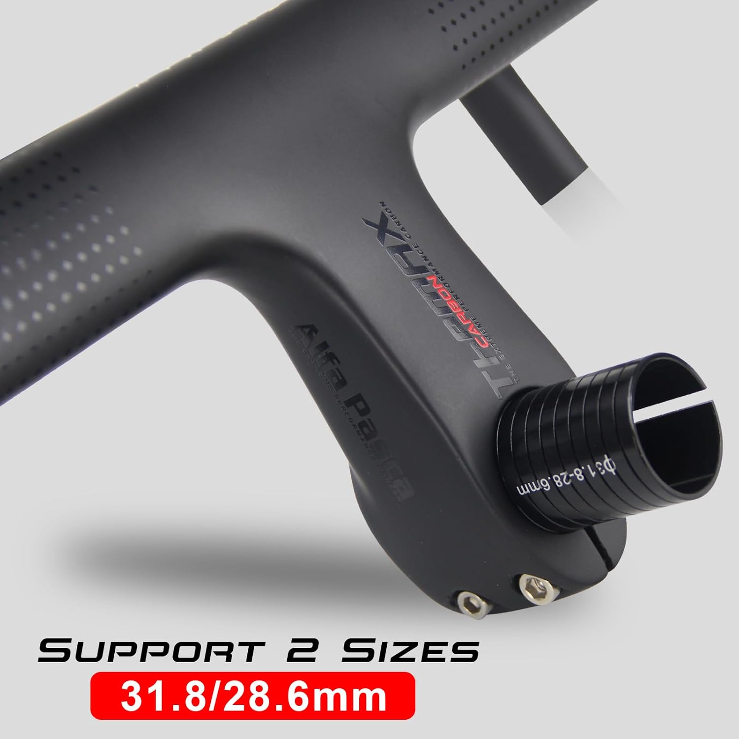 Alfa Pasca Manubrio Bici Corsa Carbonio UD Opaco - immagine 2