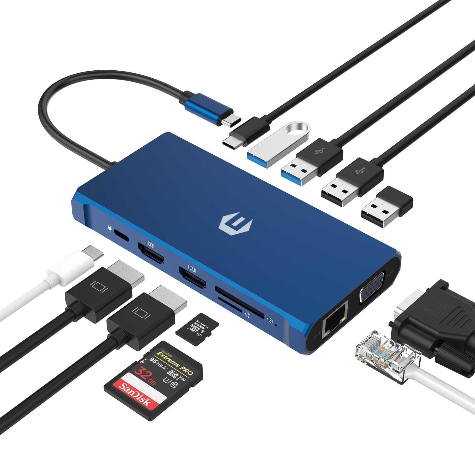Ootday Hub USB C 12 in 1 - Triplo Schermo