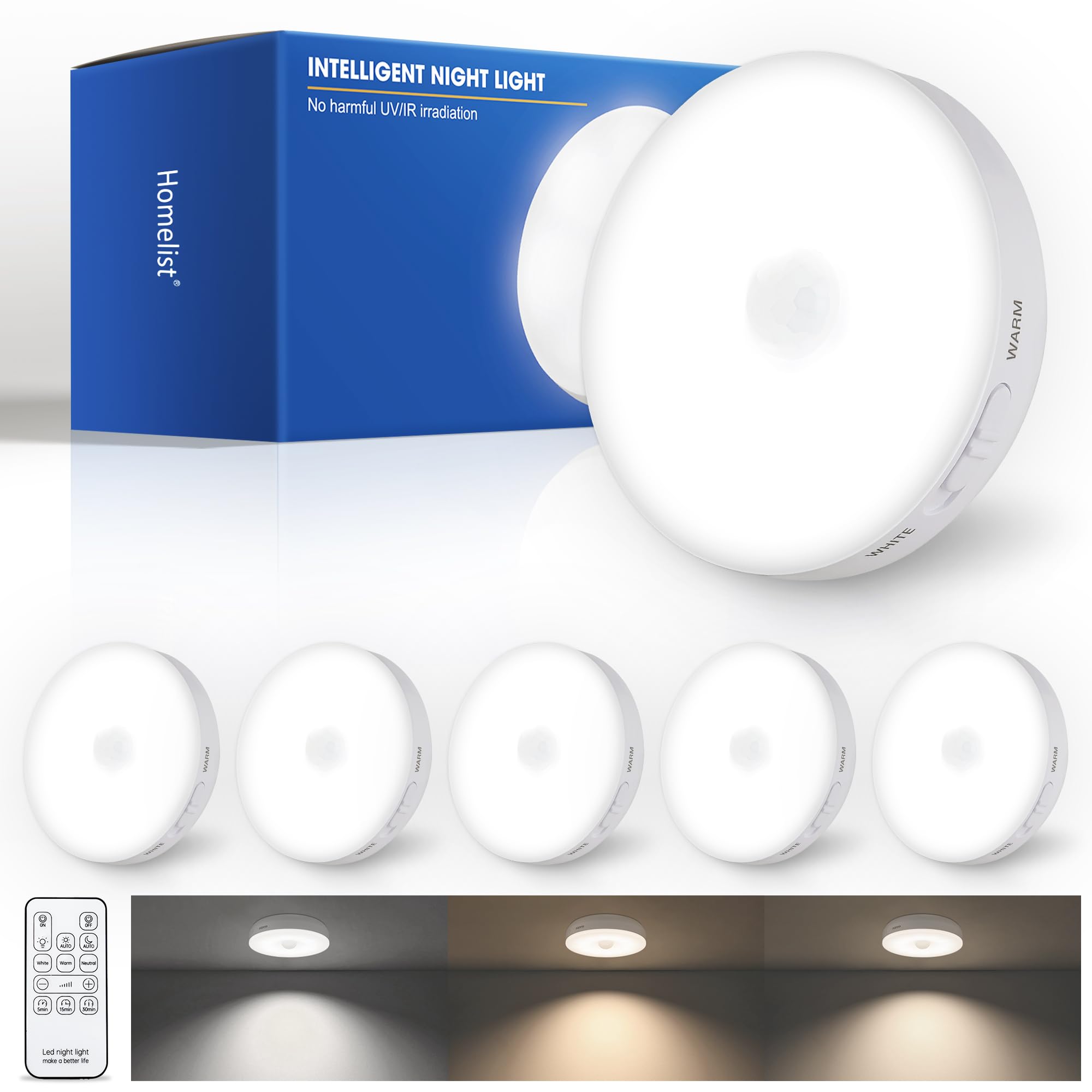 Homelist NL6 - Luci Sottopensile LED, Set 6, 1500 mAh