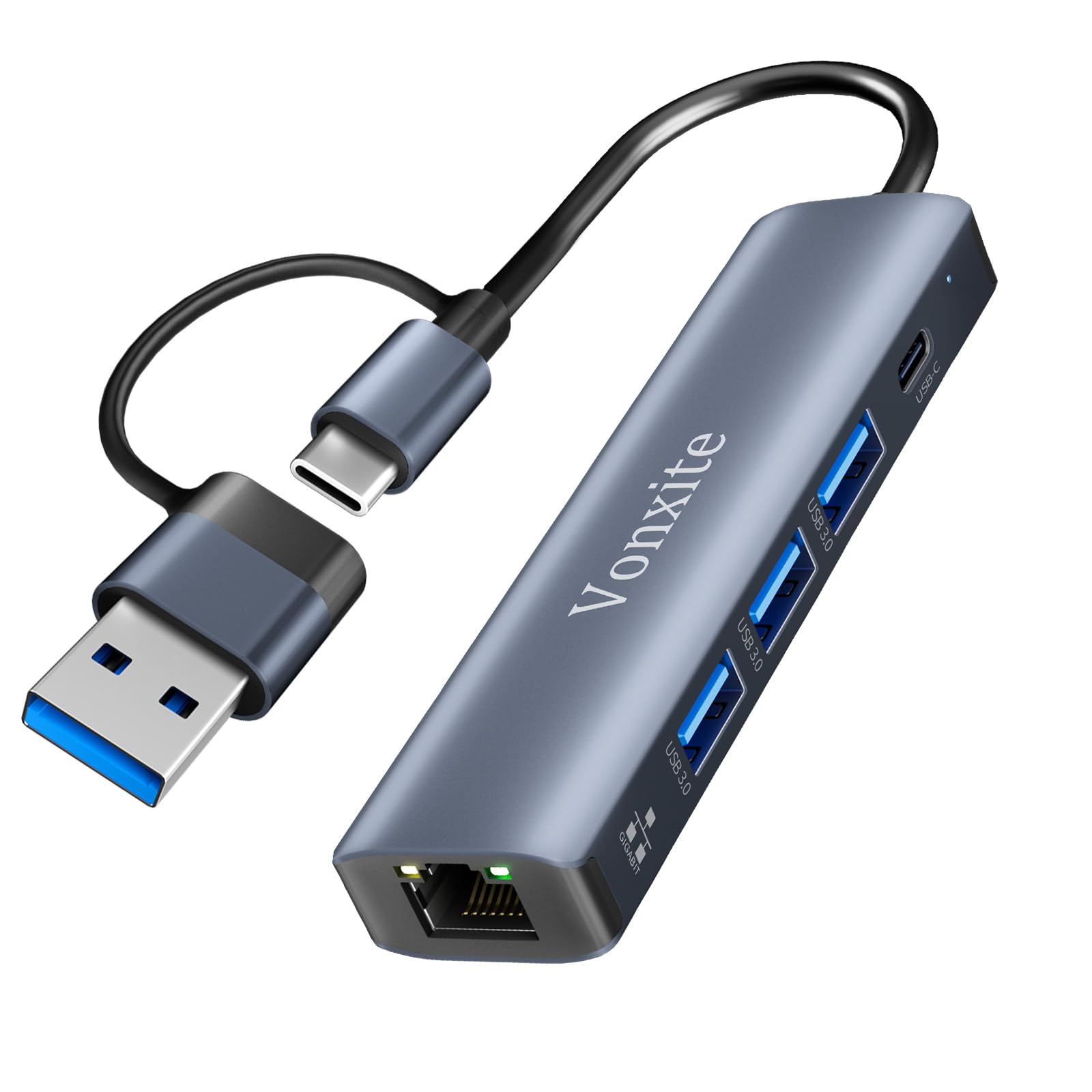 Adattatore USB Ethernet 5 in 2 Gigabit 1000Mbps