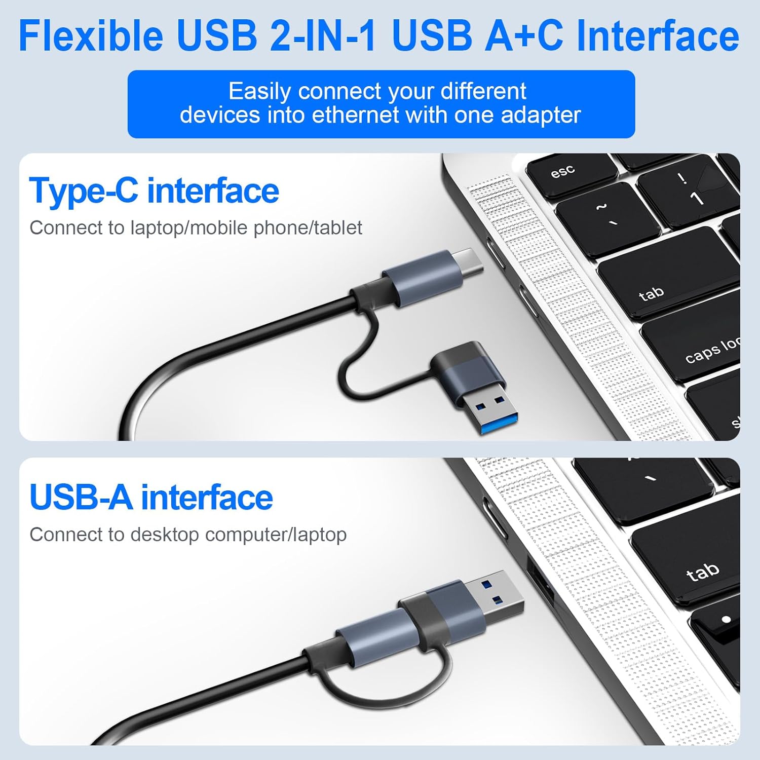 Adattatore USB Ethernet 5 in 2 Gigabit 1000Mbps - immagine 5