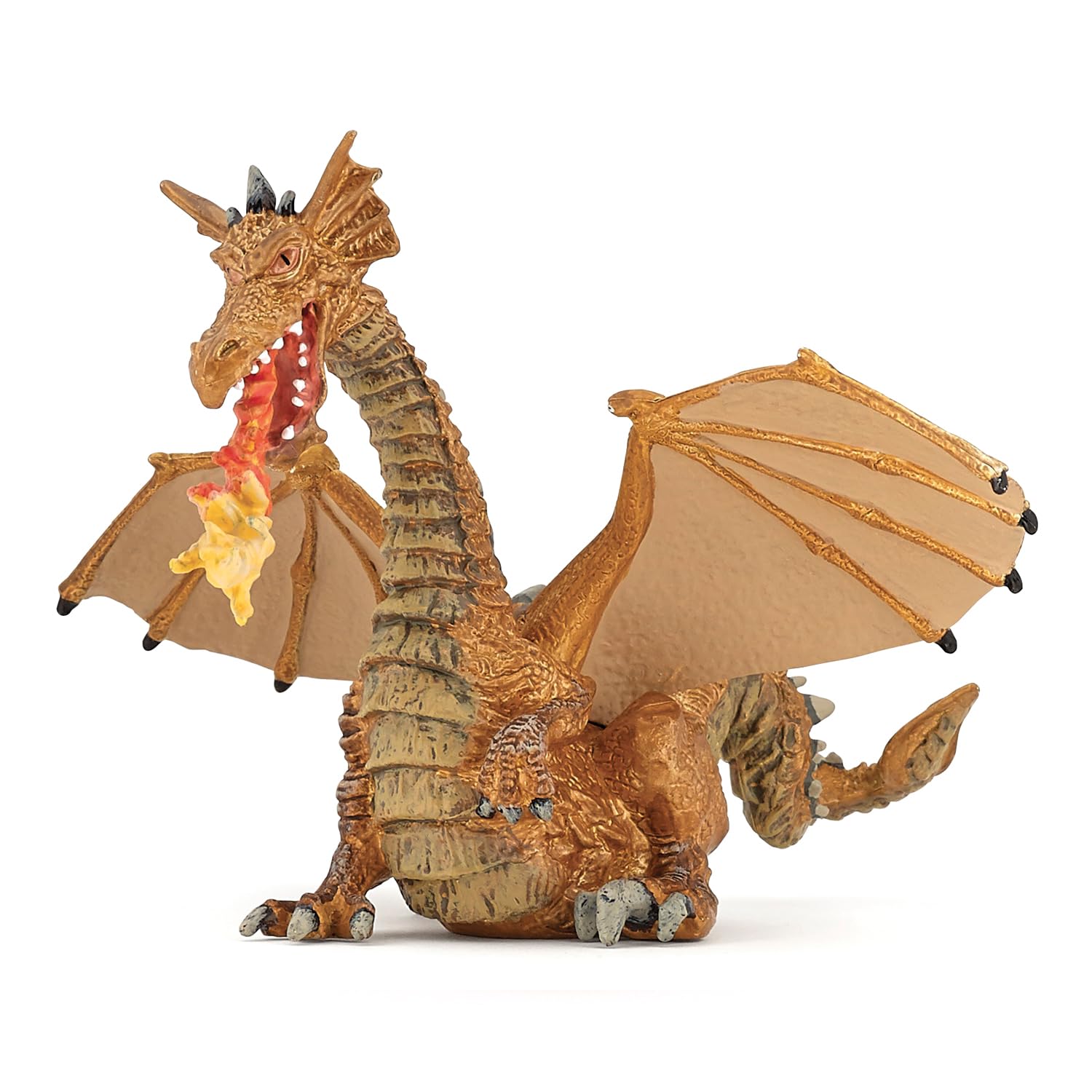 Papo Drago d'Oro con Fiamma - Statuetta 15cm