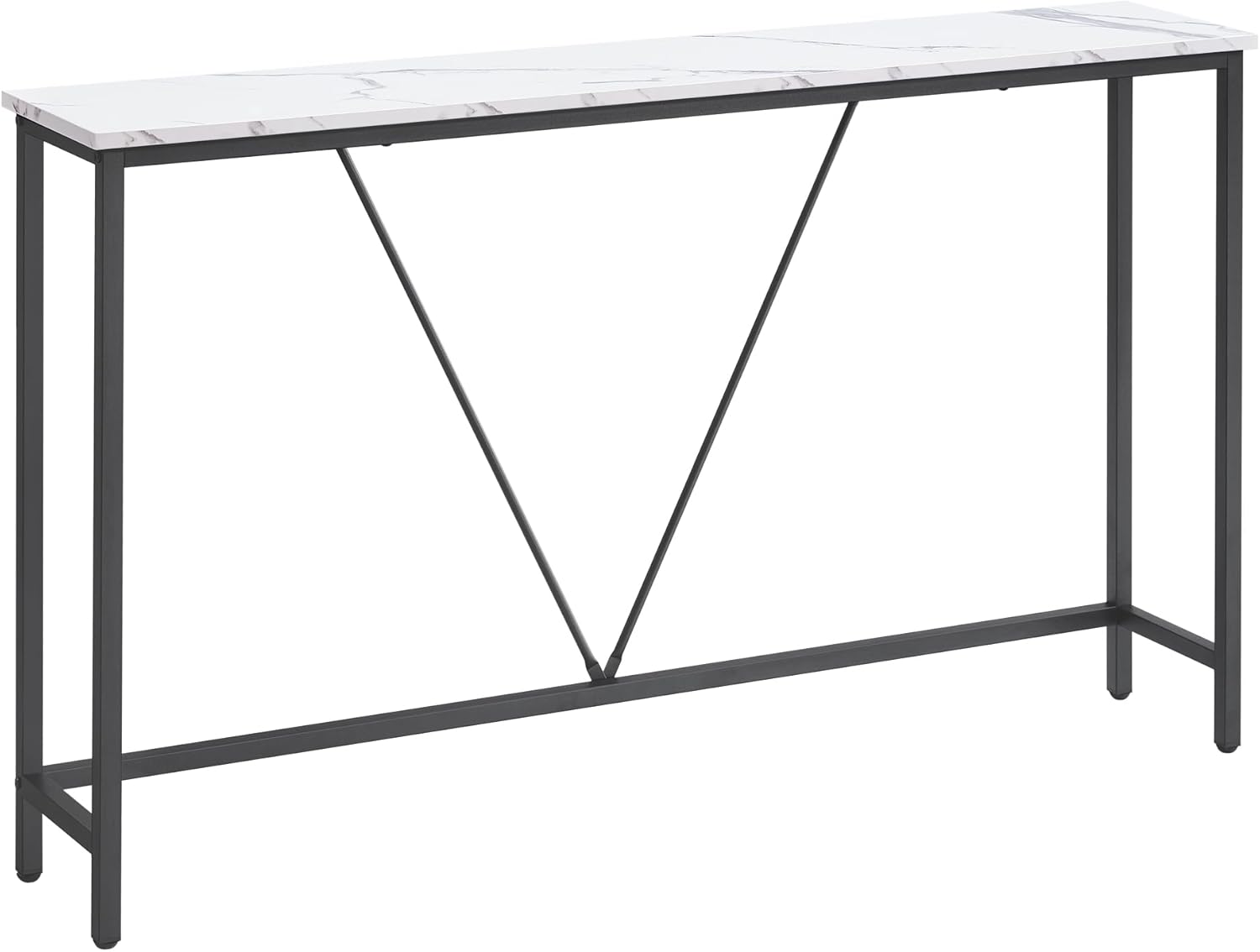 Vasagle Tavolo Consolle Ingresso, Bianco Marmo e Nero - immagine 1