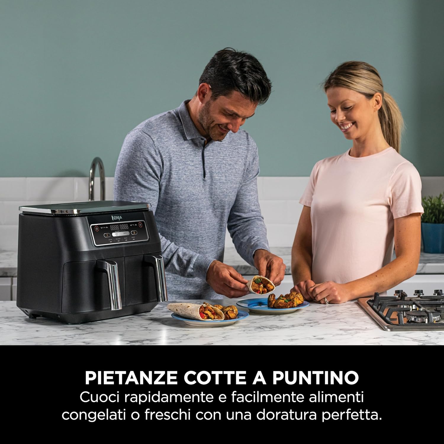 Ninja Foodi Dual Zone Friggitrice ad Aria Digitale 7.6L, Nero - immagine 4