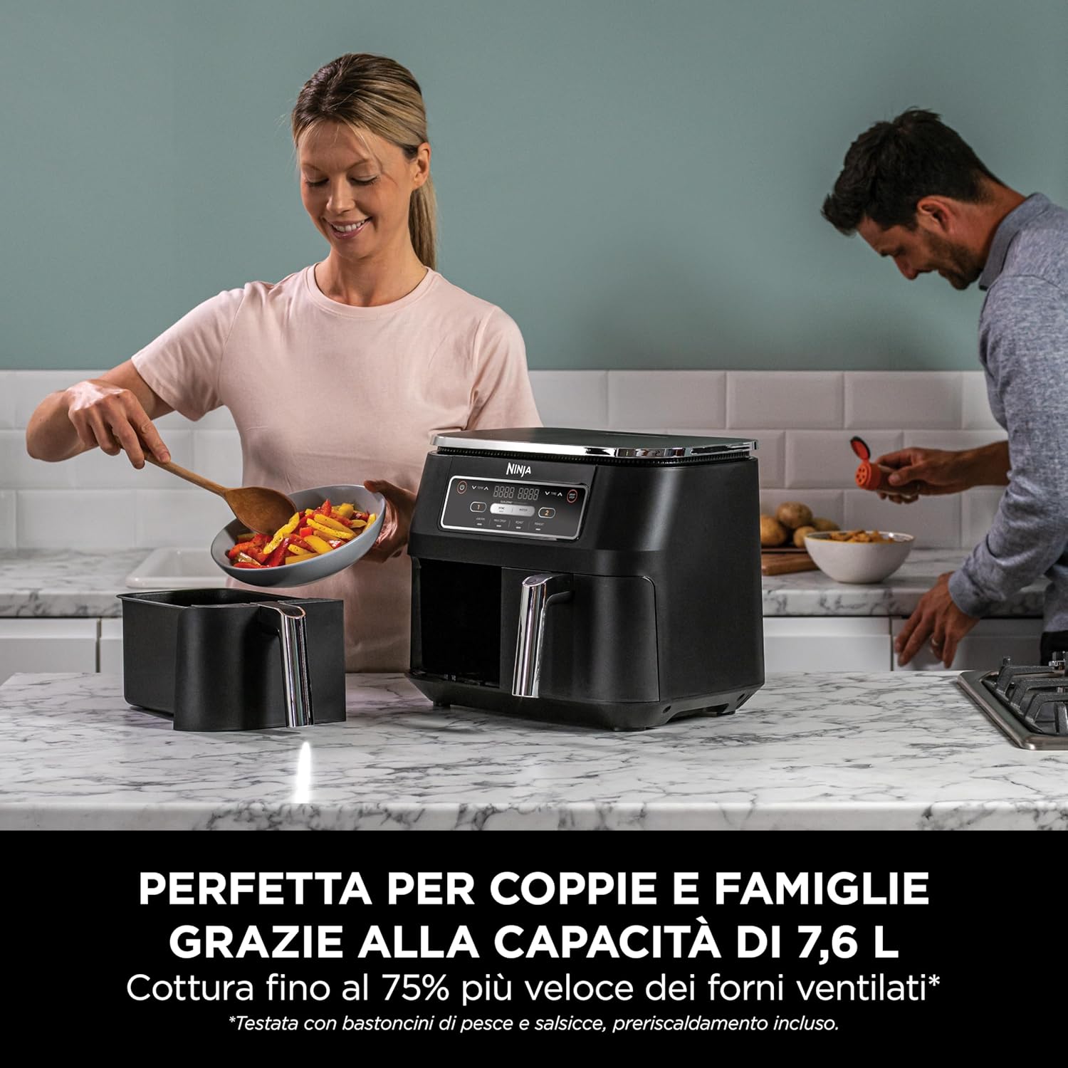 Ninja Foodi Dual Zone Friggitrice ad Aria Digitale 7.6L, Nero - immagine 9