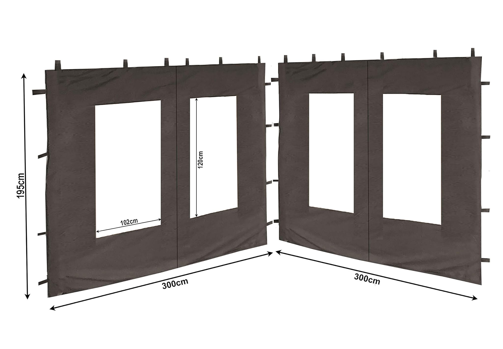 Quick Star 2 Pannelli Laterali PE con Finestra 300x195cm