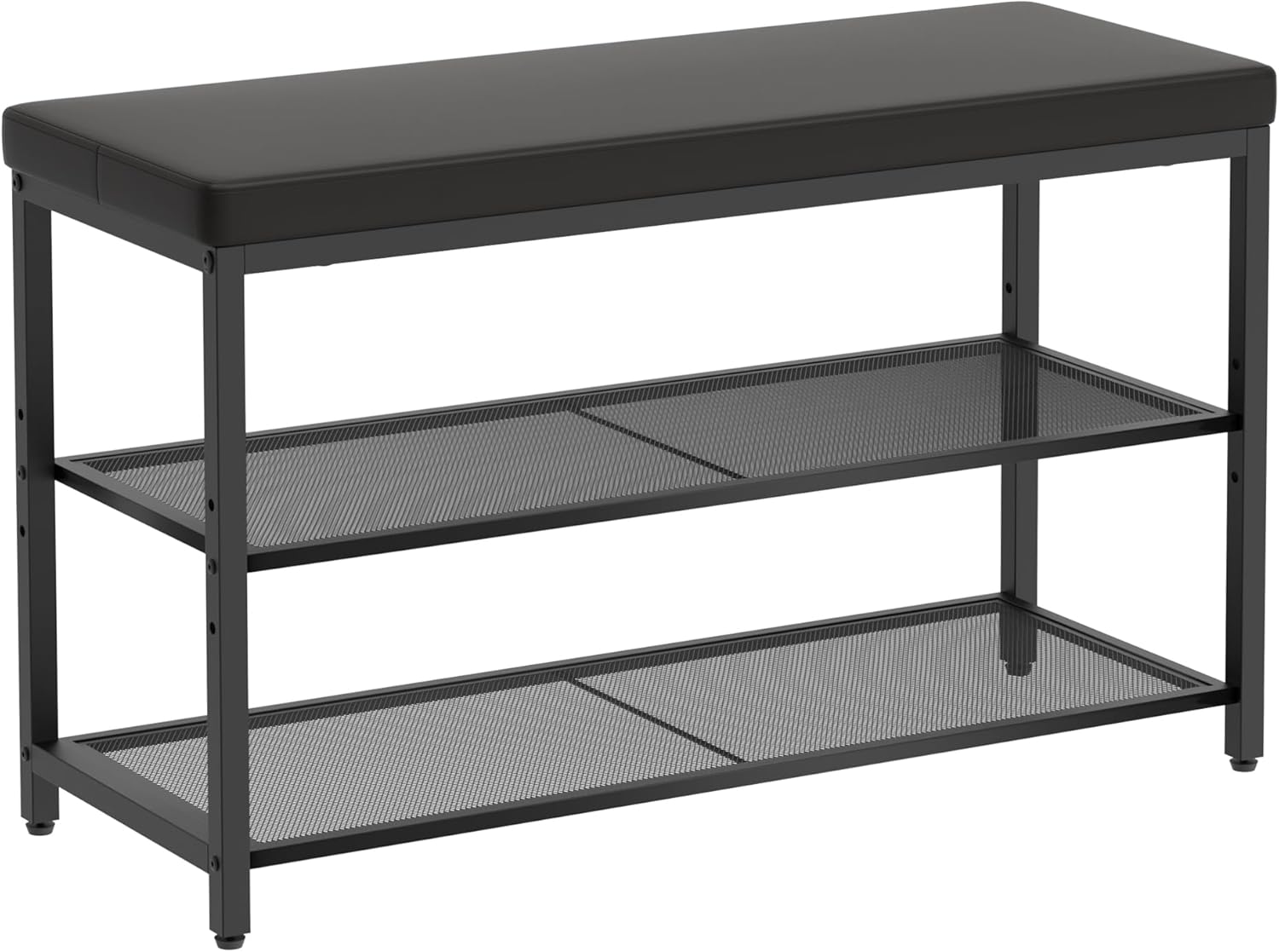 Mondeer Panca Scarpiera Metallo, Nero, 80 x 30 x 50 cm