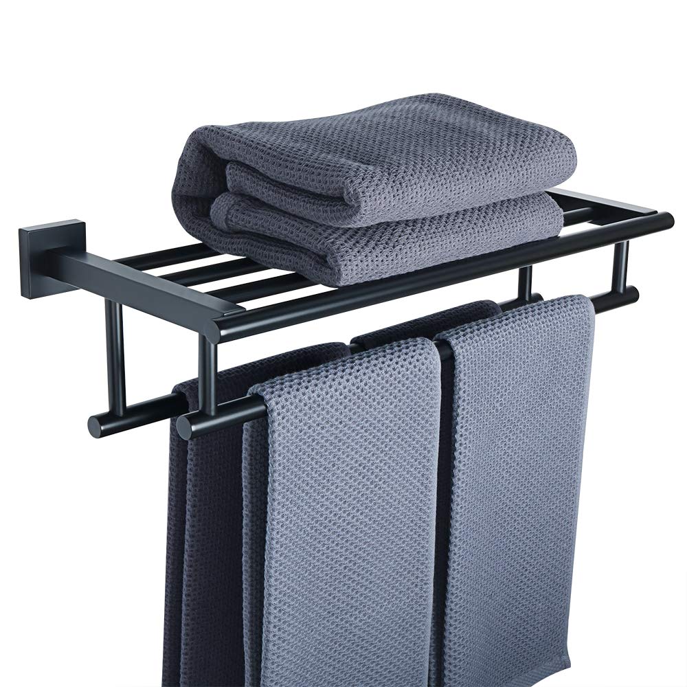 Sayayo Porta Asciugamani Bagno Nero 50CM Doppio