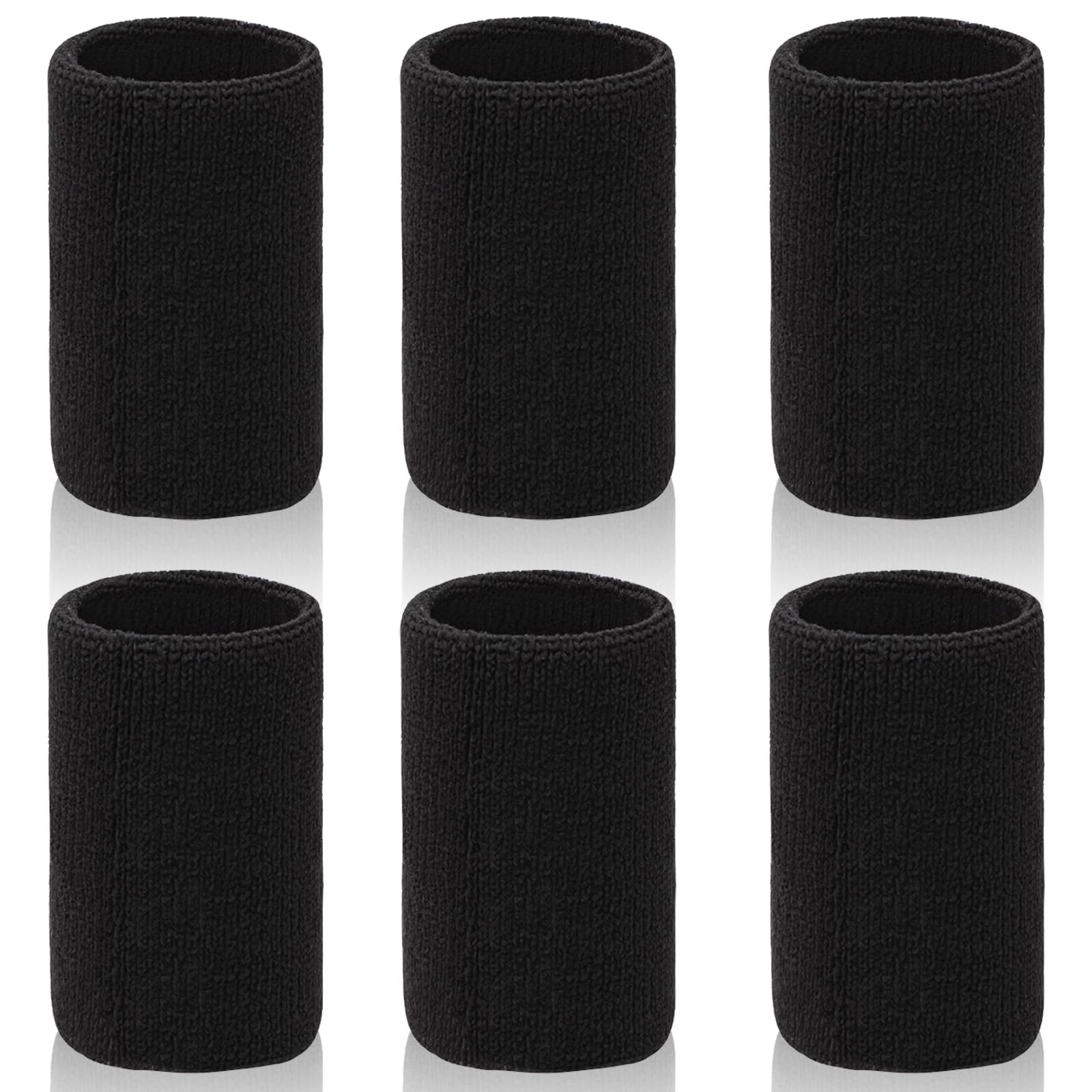 Borisca 6 Pezzi Polsini Tennis Lunghi Neri