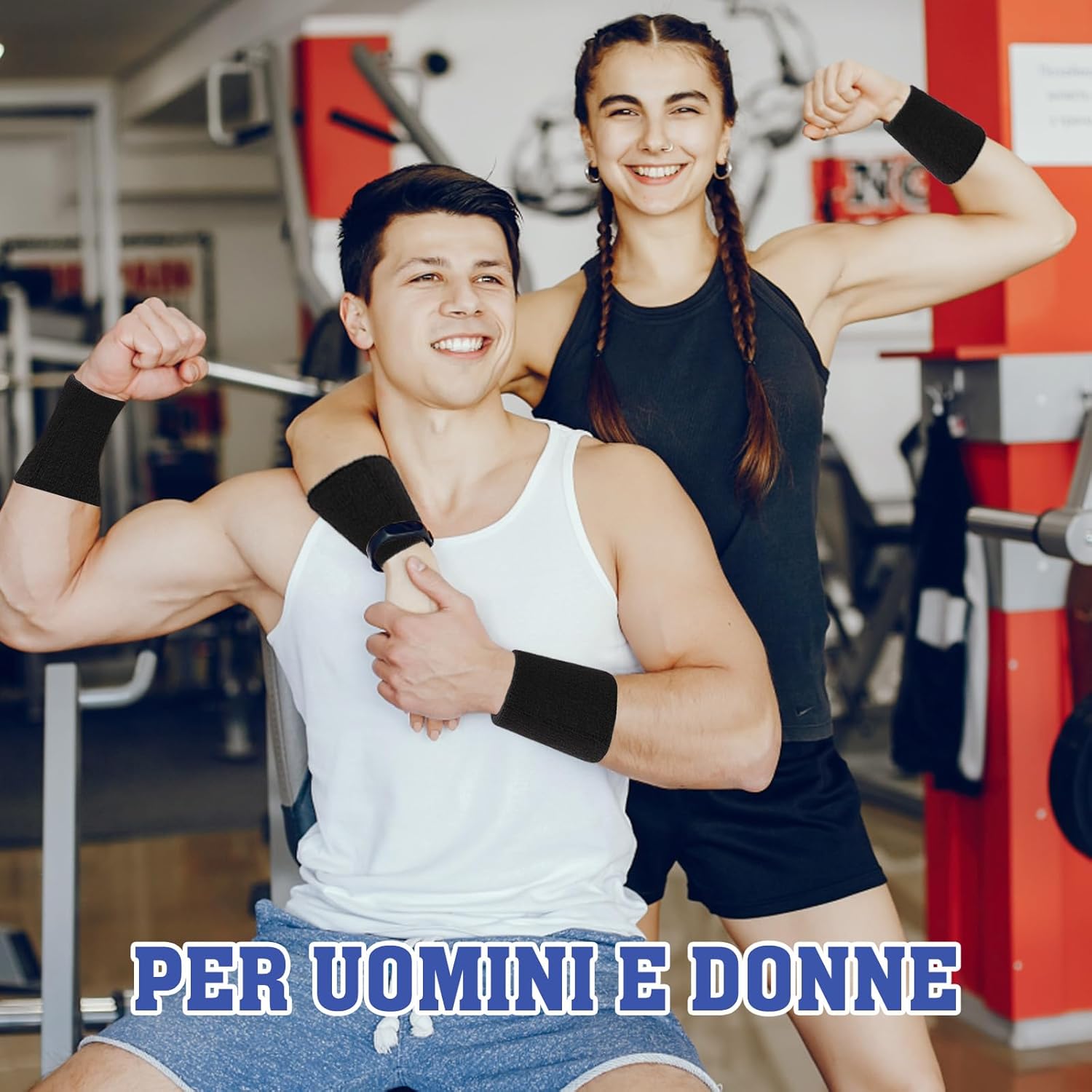 Borisca 6 Pezzi Polsini Tennis Lunghi Neri - immagine 6