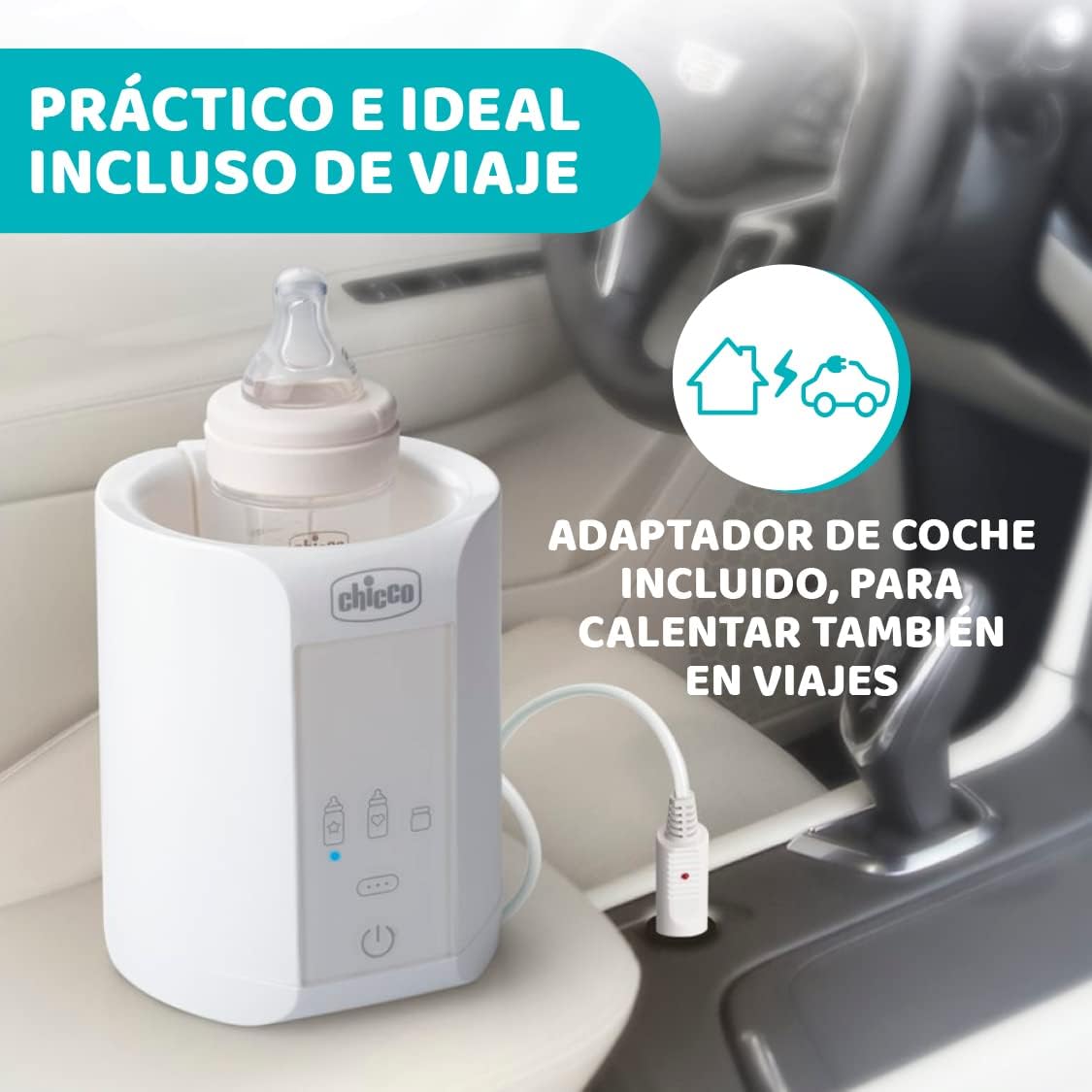 Chicco Scaldabiberon Portatile da Viaggio 220W, Bianco - immagine 3