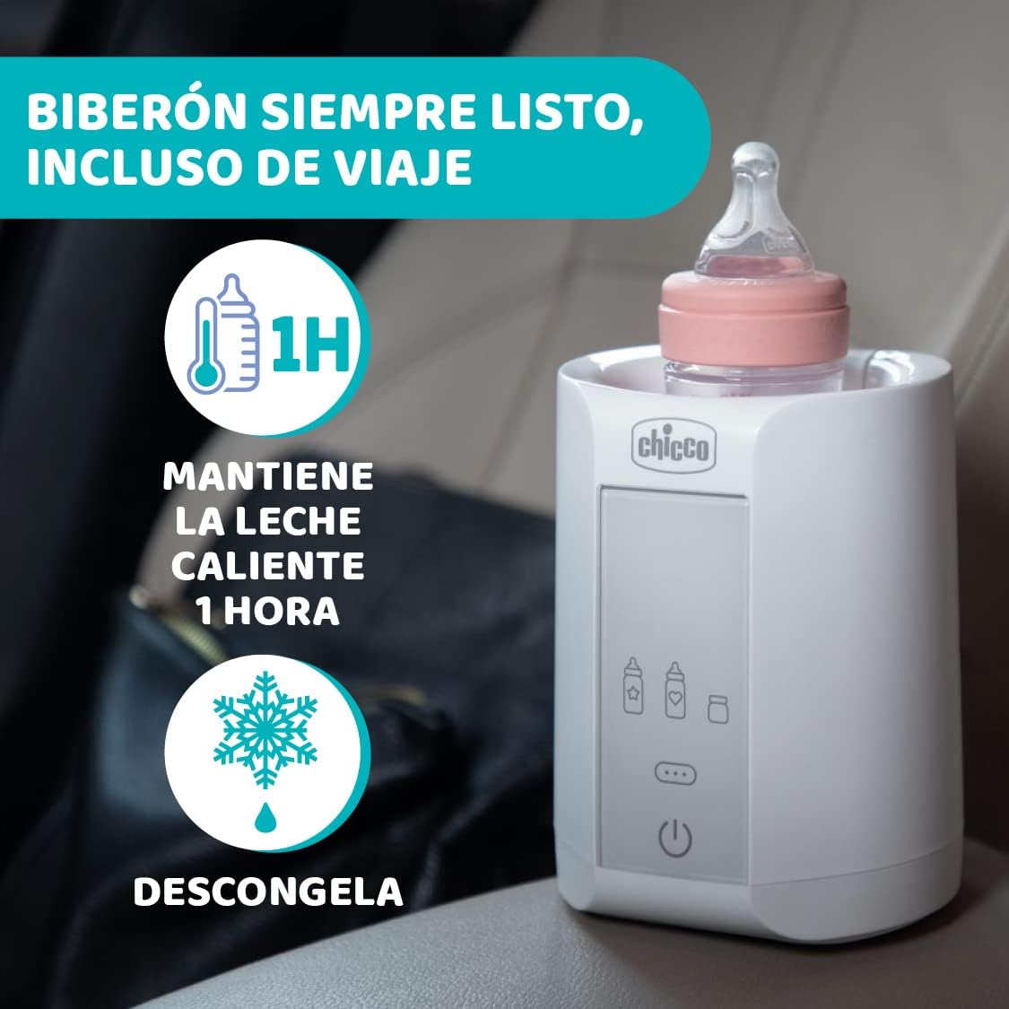 Chicco Scaldabiberon Portatile da Viaggio 220W, Bianco - immagine 5