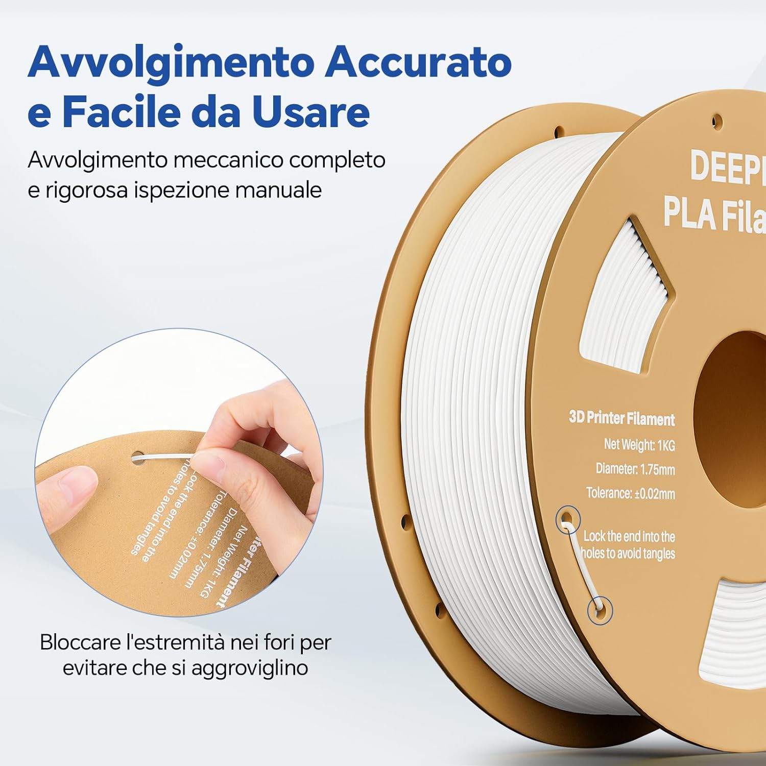 Deeplee Filamento PLA 1.75mm, Blu 4KG - immagine 4