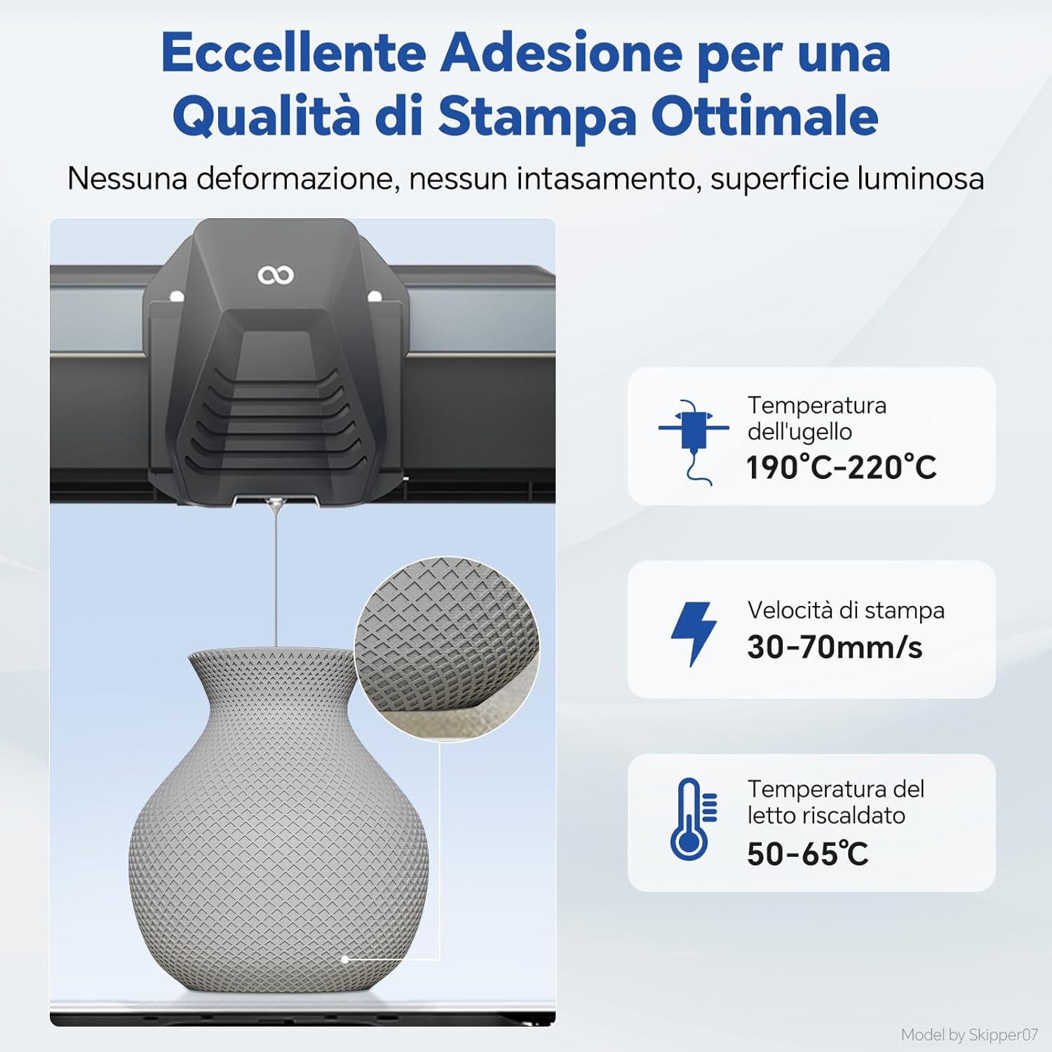 Deeplee Filamento PLA 1.75mm, Blu 4KG - immagine 5