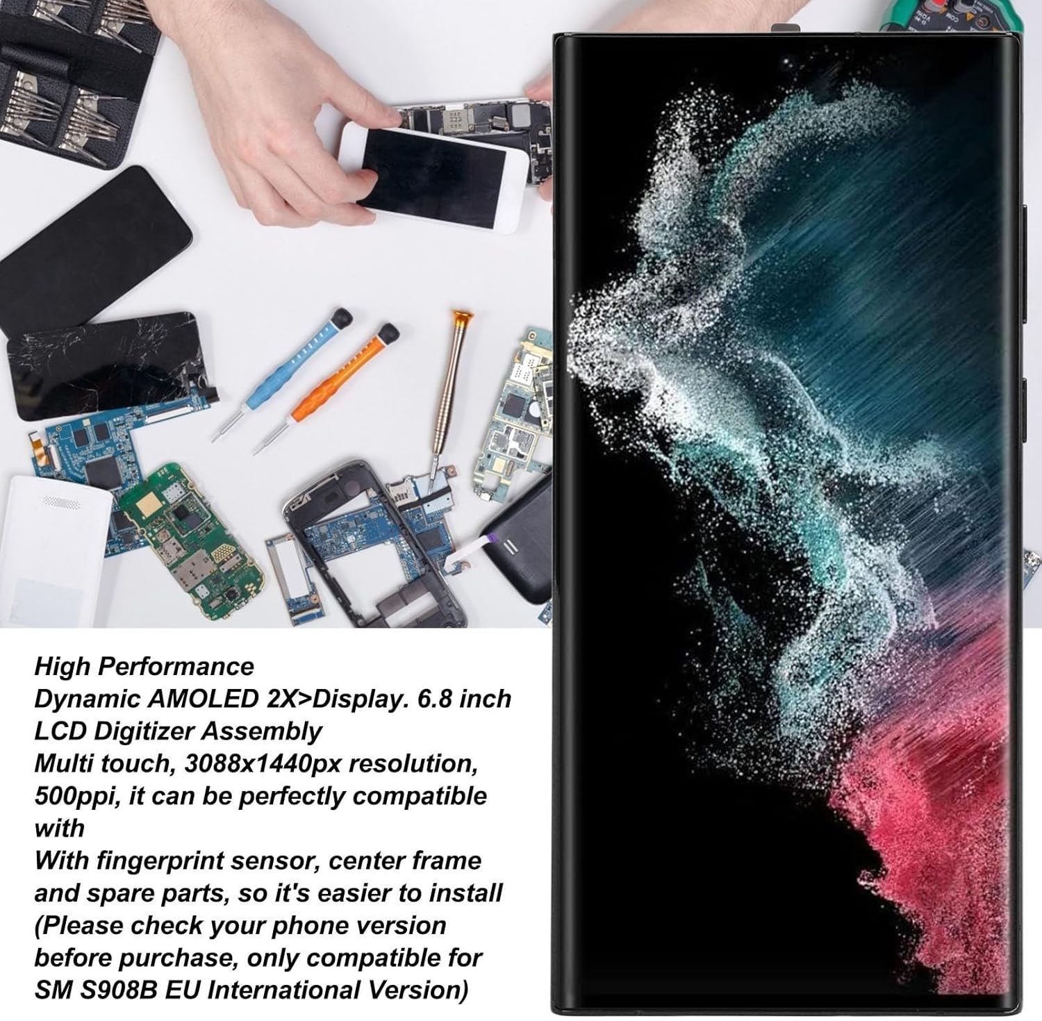 Gugxiom Display AMOLED Originale per S22 Ultra 6,7 Pollici - immagine 2
