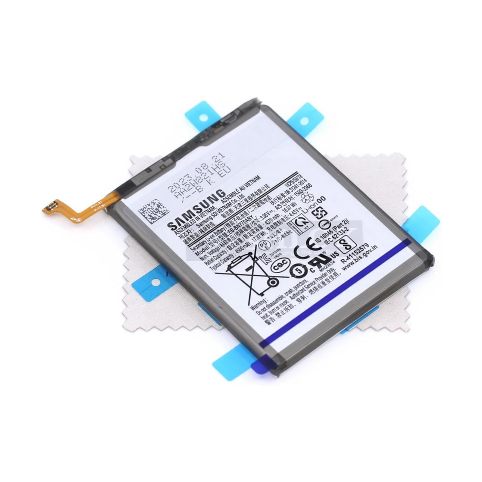 Batteria originale per Samsung EB-BN770ABY per Samsung Galaxy Note 10 Lite (N770F) con panno per la pulizia dello schermo Shlok