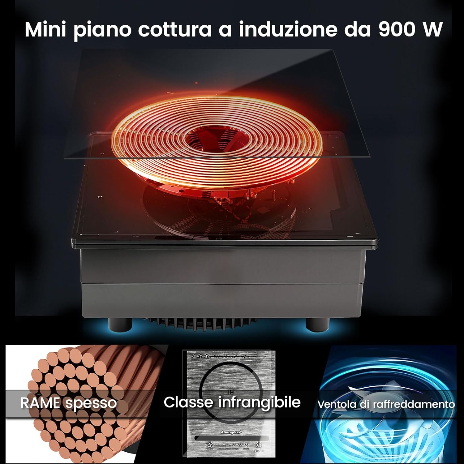 Mini Piastra a Induzione Portatile 900W - immagine 3