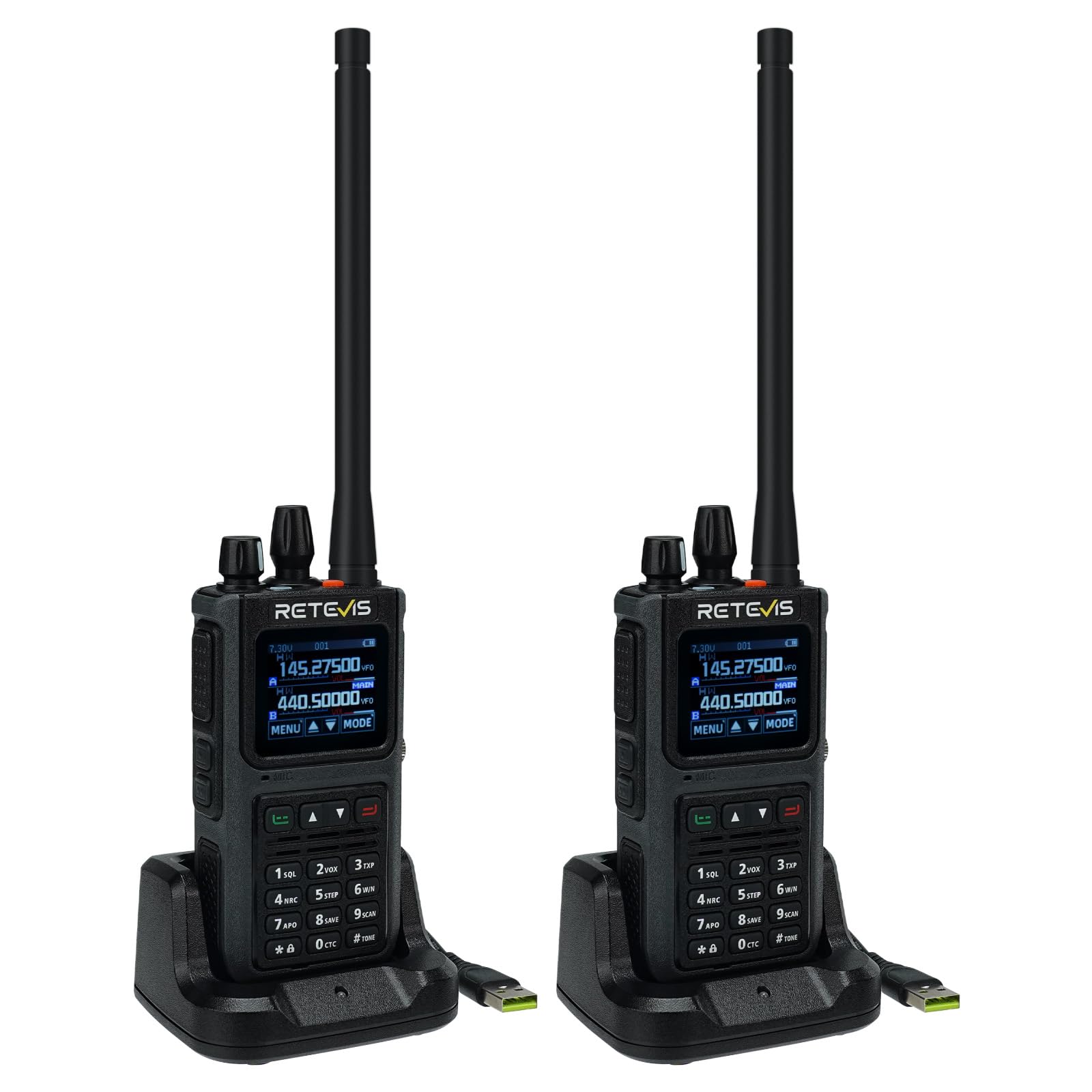 Retevis C1 Walkie Talkie Professionali IP67, Nero (2 Pezzi)