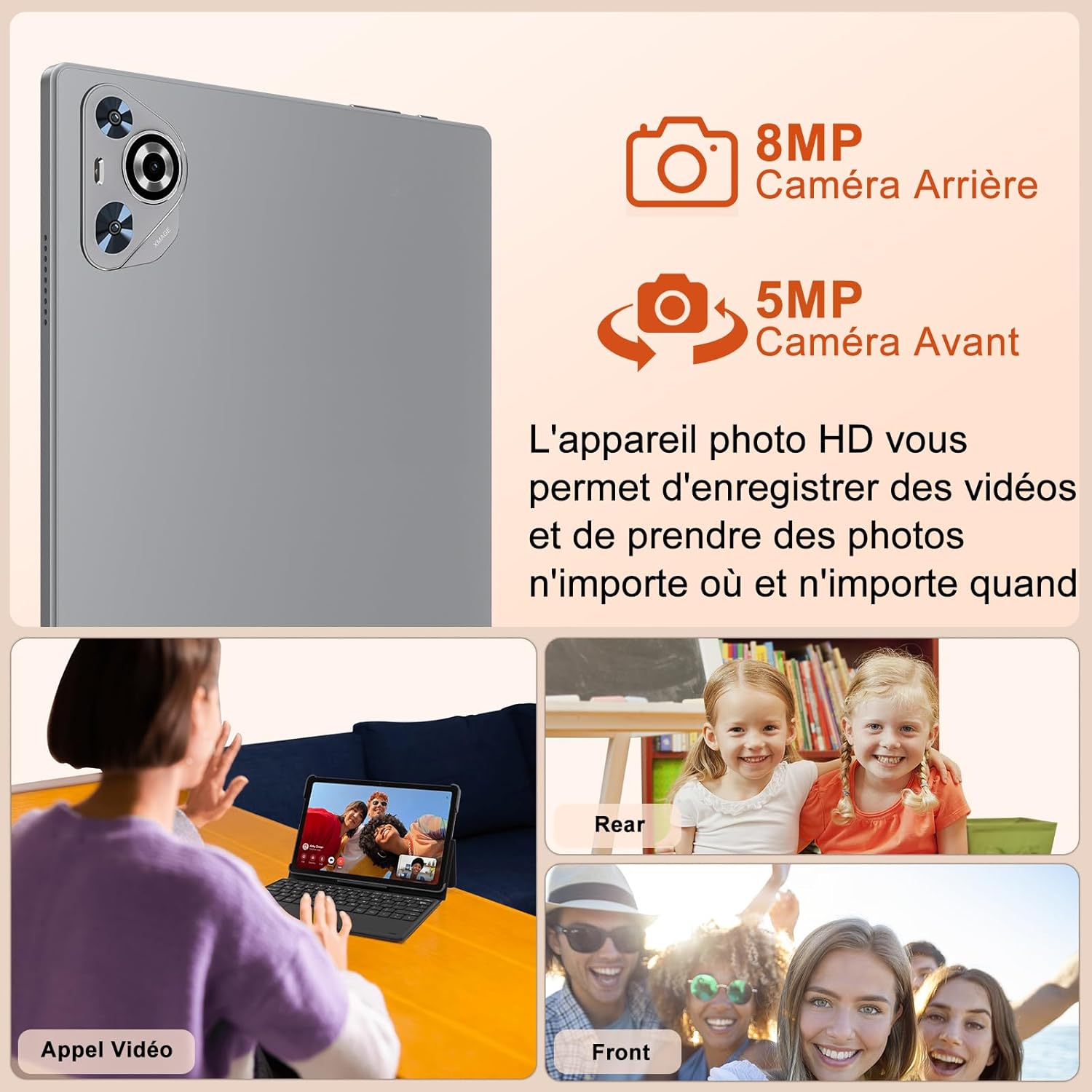 Dghrti Tablet 10 pollici Android 14, 22GB RAM 128GB ROM - immagine 5