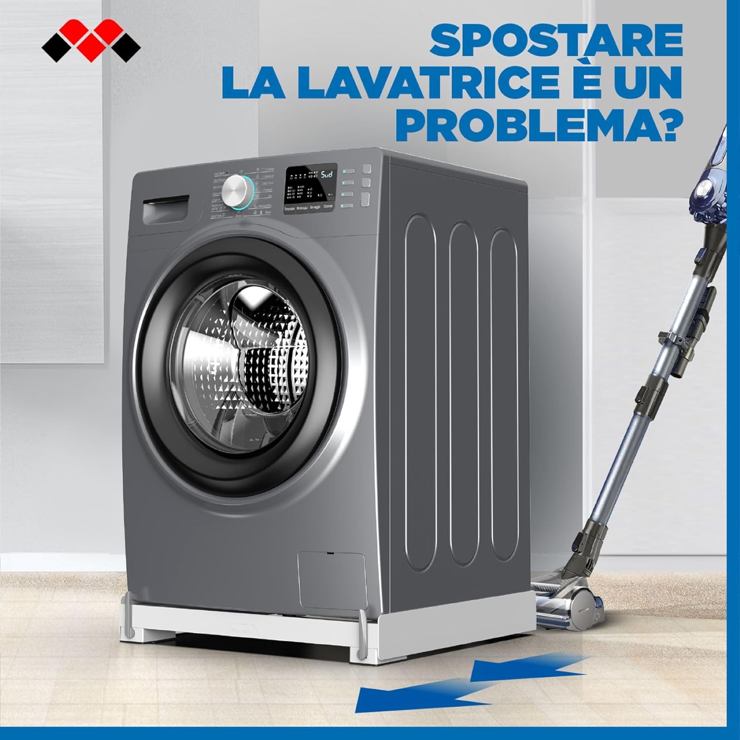 Meliconi Base Move EVO (Wash) - Base Anti-Vibrazione, Bianco - immagine 3