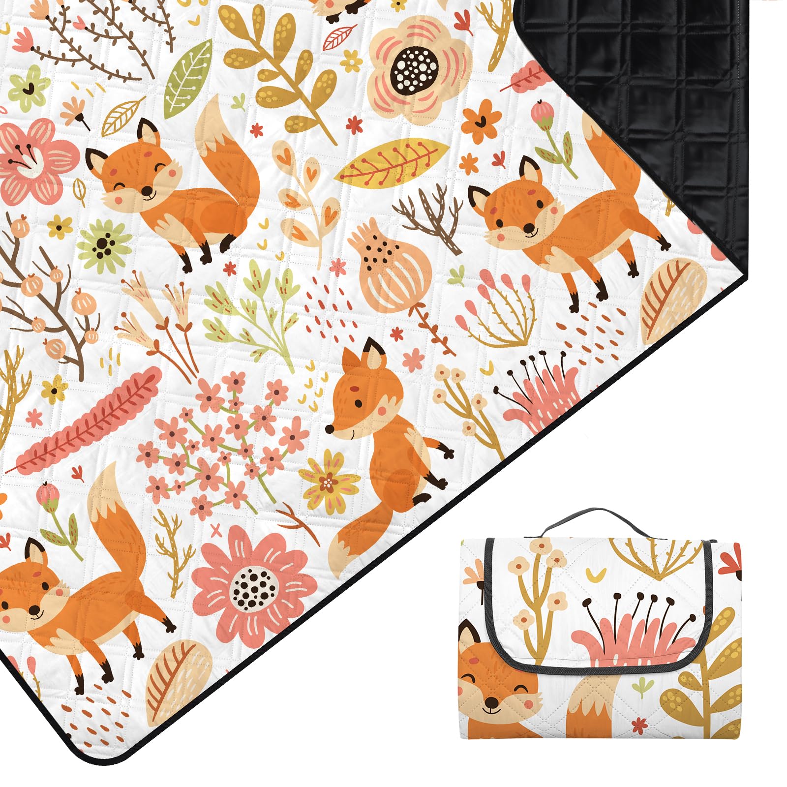 Outplea Coperta Picnic Impermeabile 200x200 CM, Volpi