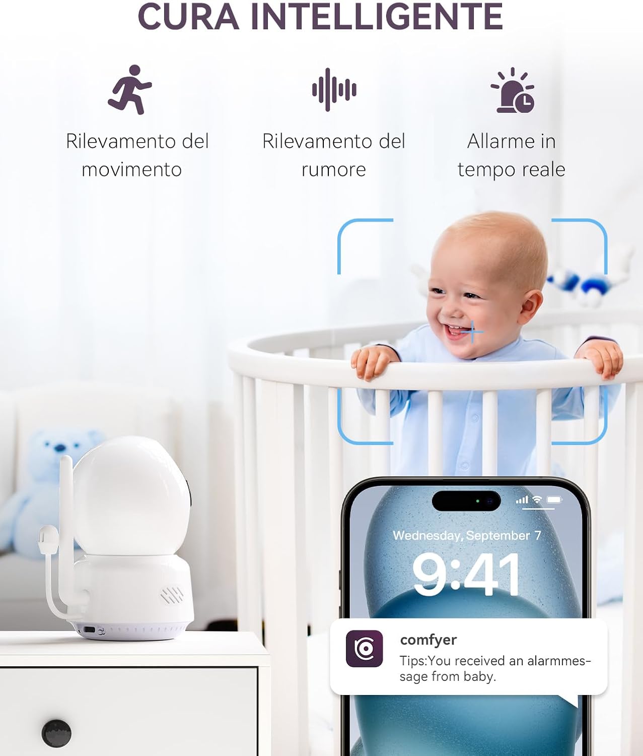 Comfyer Babyphone Smart con Fotocamera 2K - immagine 8