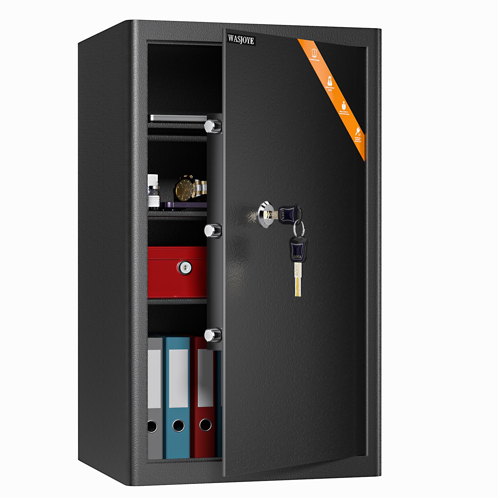 Wasjoye Cassaforte a Muro con Chiave 67L