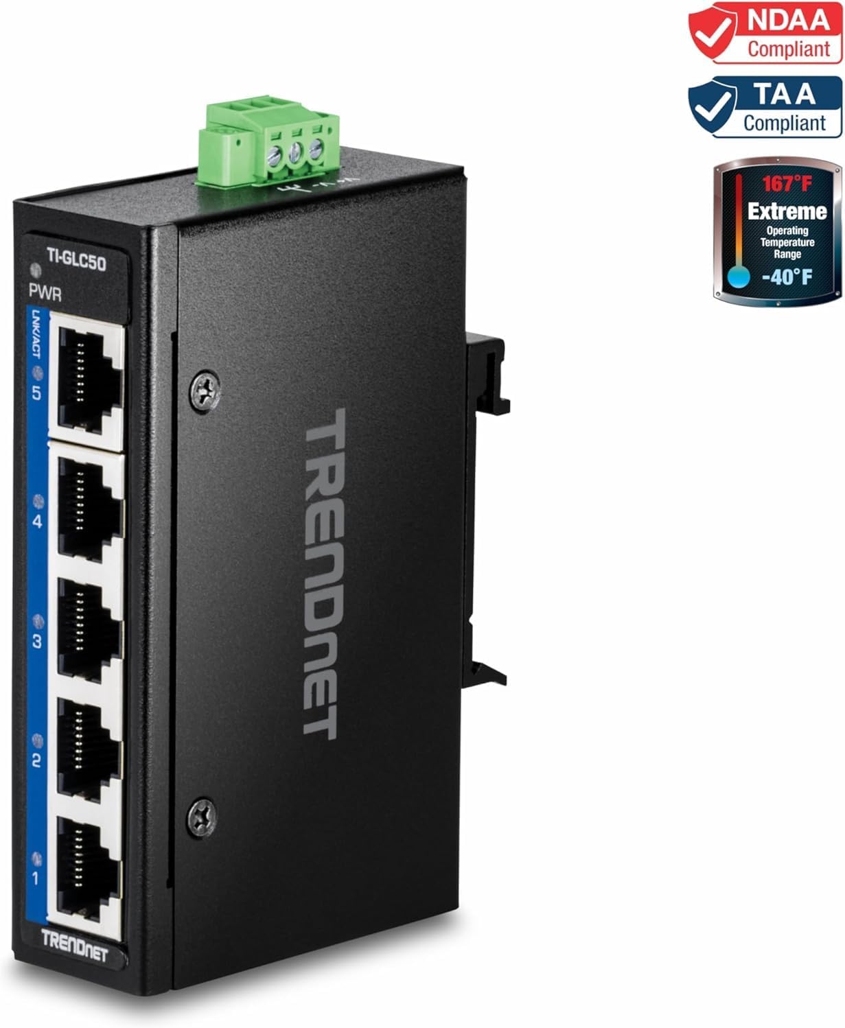 Trendnet Mini Switch Industriale 5 Porte Gigabit DIN-Rail - immagine 10
