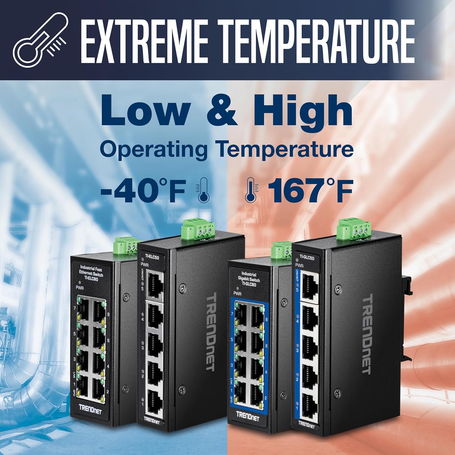 Trendnet Mini Switch Industriale 5 Porte Gigabit DIN-Rail - immagine 7